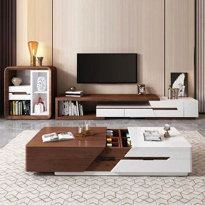Bundle of TV Table with Coffee Table - MDF Wood - Multi Color