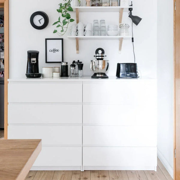 Drawer Unit - MDF Wood - White - 40x120x100 cm - Cataloug