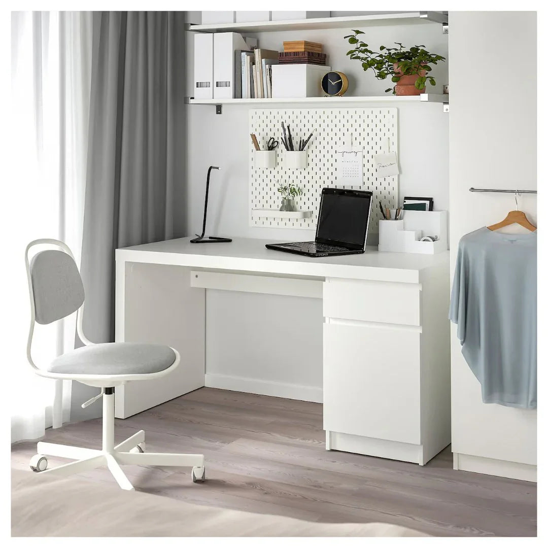 Desk - MDF Wood - White - 140x60x73 cm - Cataloug