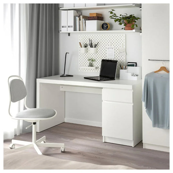 Desk - MDF Wood - White - 140x60x73 cm - Cataloug