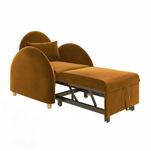 Arm Chair - Natural Wood - Yellow - 100x85x75 cm