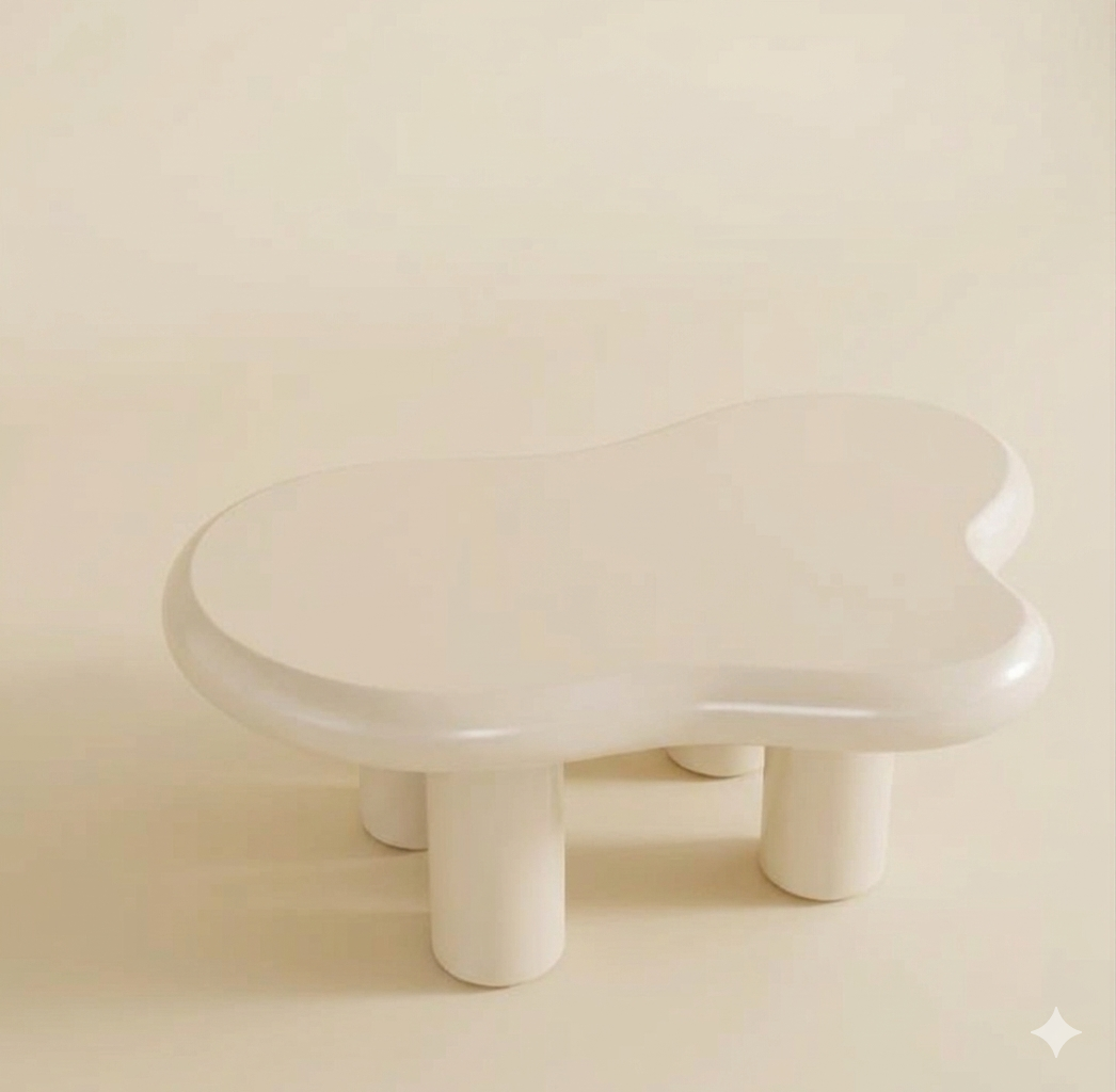 Coffe Table - Fiber Glass - Off White - 120x45 cm