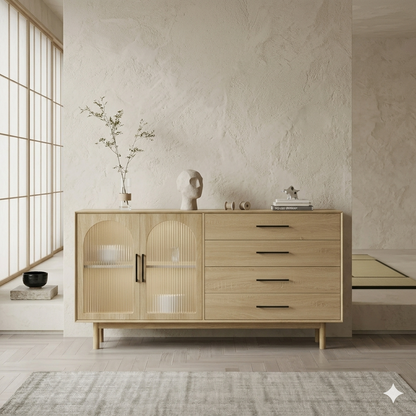 Buffet - MDF Wood - Beige - 160x45x85 cm