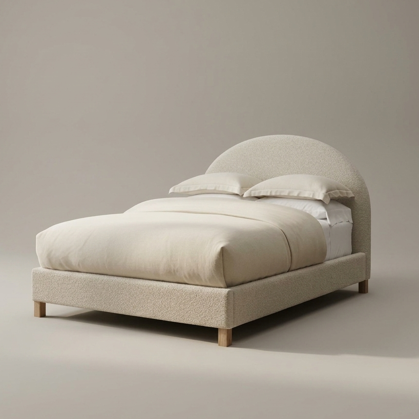 Bed-MDF Wood-Beige-Multi Size