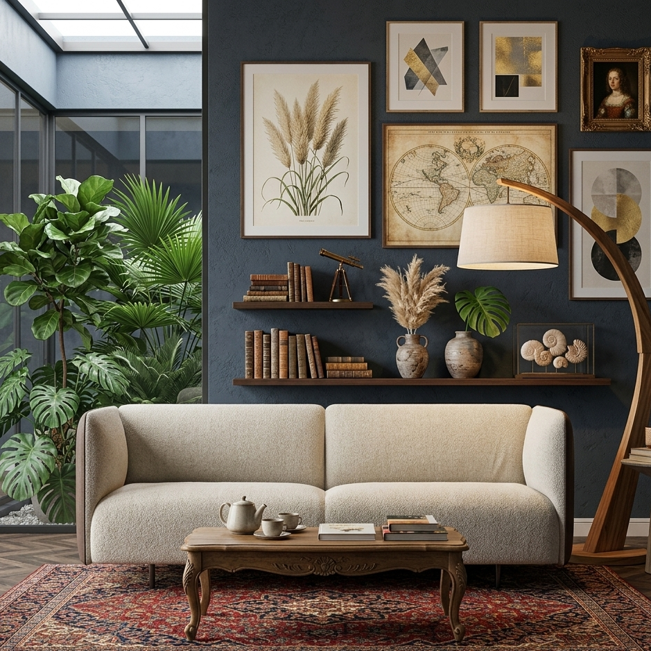 Sofa - Natural Wood - Linen - Beige - 200 x 90 x 70 cm