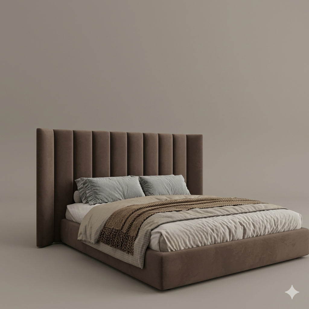 Bed - MDF Wood - Brown - Multi Size