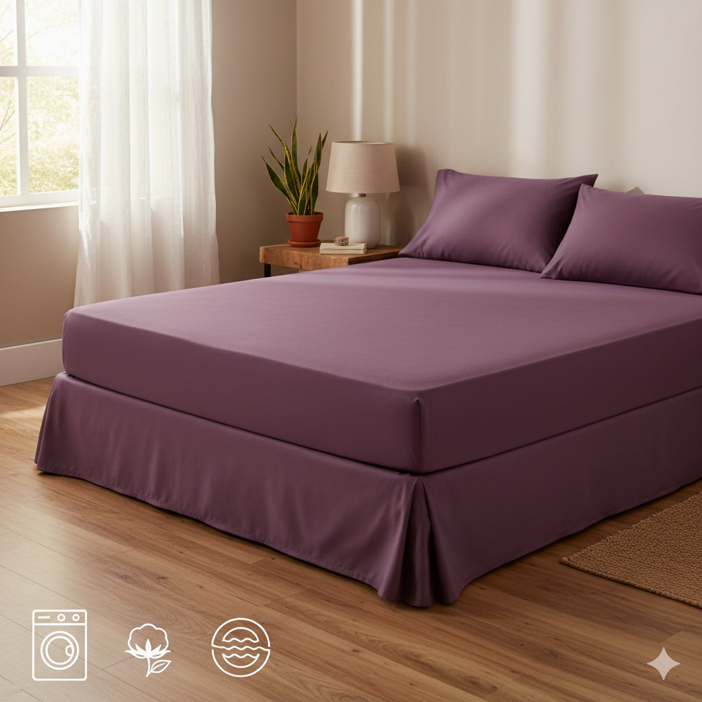 Bed Sheet - Cotton - Set 3 pieces - Solid Multi Color - 180 cm