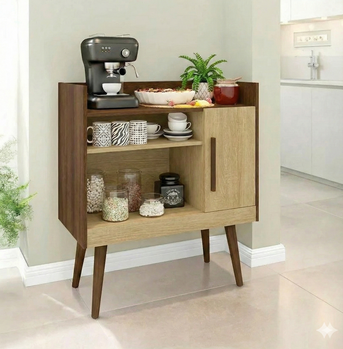 Coffee Corner - MDF Wood - Brown - 70x30x80 cm