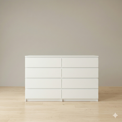 Drawer Unit  - MDF Wood  - White - 40x120x100 cm