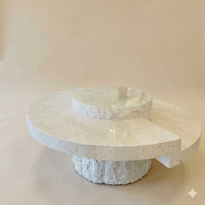 Coffe Table - Fiber Glass - Offwhite- 75x60 cm