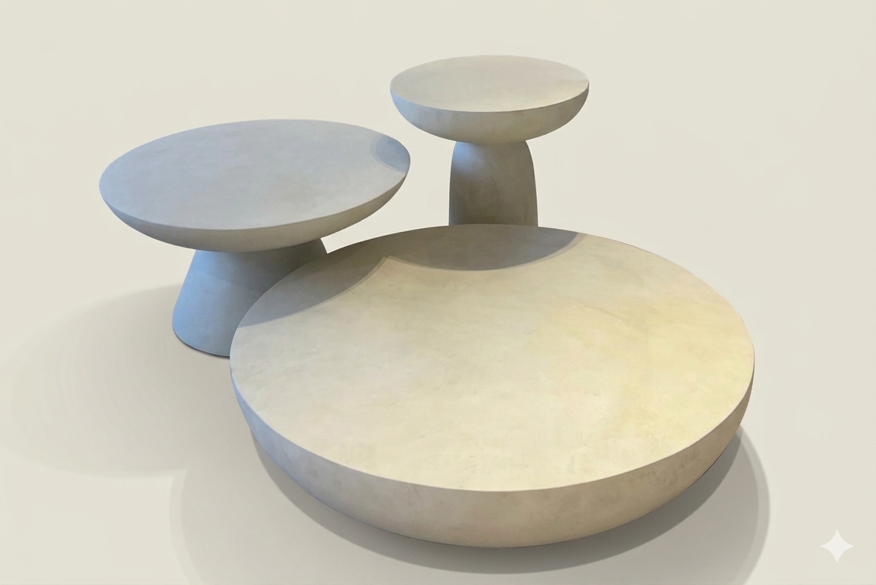 ترابيزة  - فايبر جلاس - اوف وايت - مقاسات متعددة