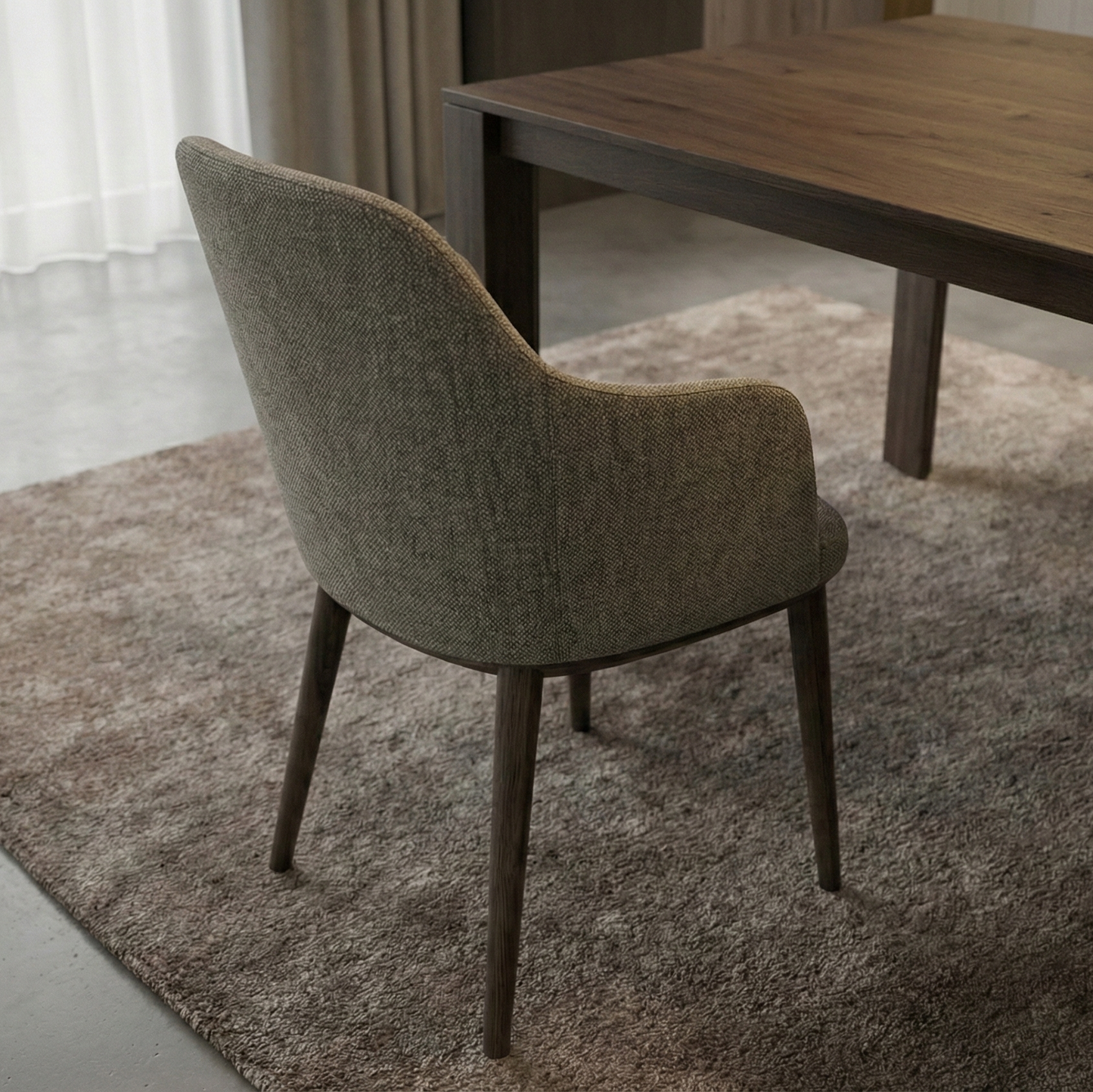 غرفة الطعام - خشب أم دي أف - بني