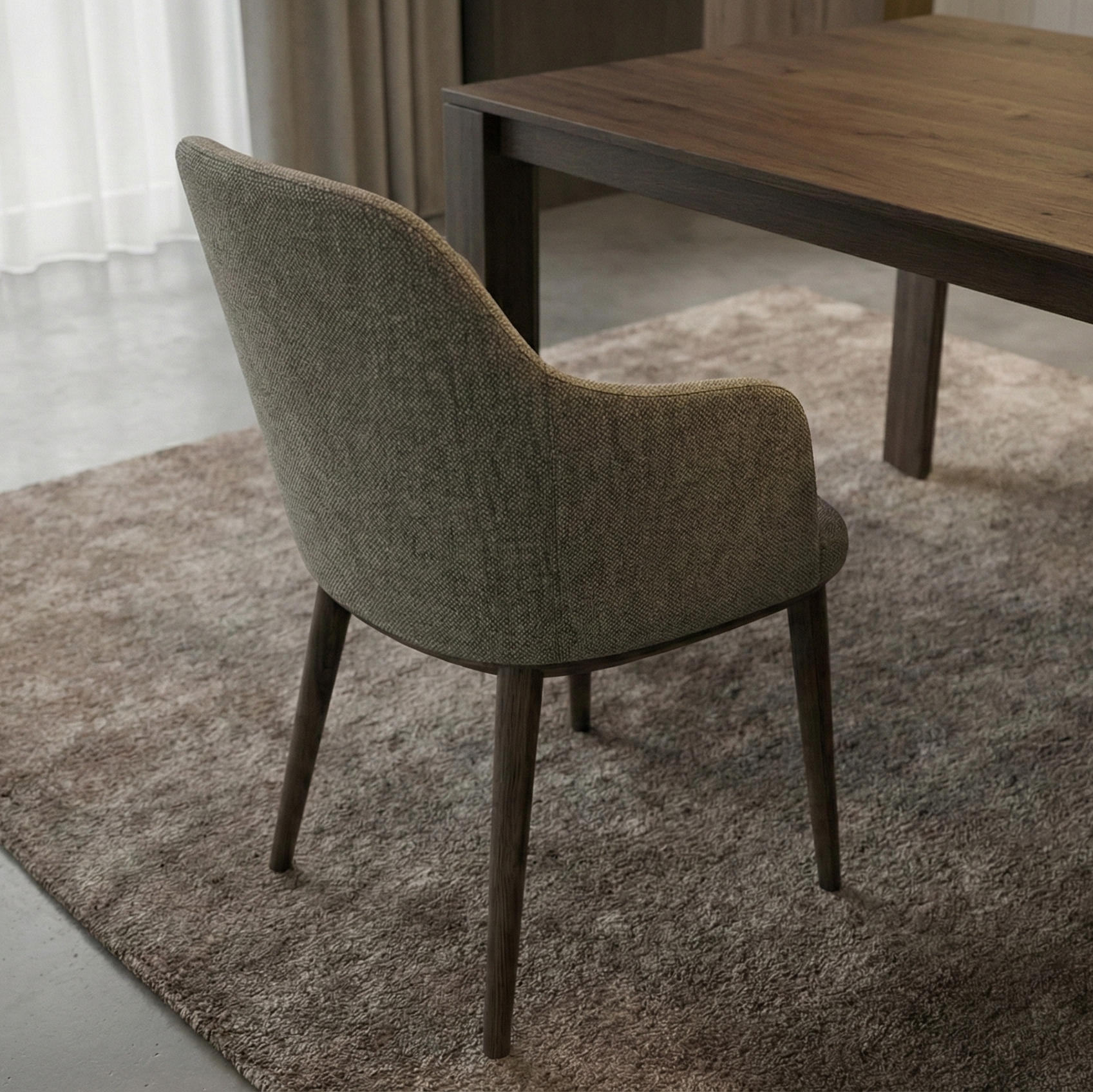 غرفة الطعام - خشب أم دي أف - بني