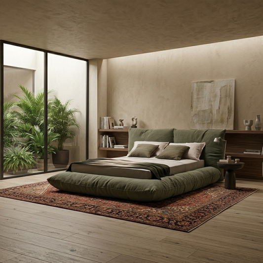 Bed - Natural Wood - Oka - Green - Multi Size