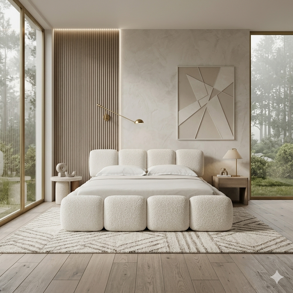 Bed- MDF Wood - Beige - Multi Size