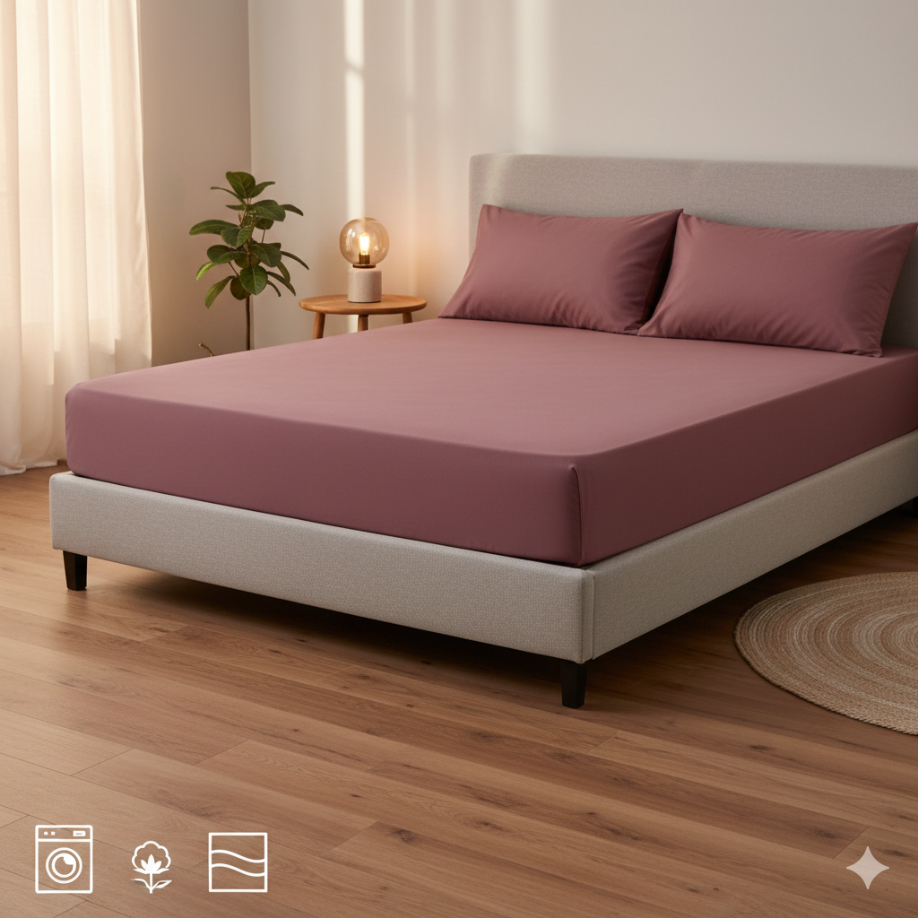 Bed Sheet - Cotton - Set 3 pieces - Solid Multi Color - 180 cm