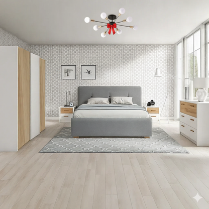 Full Bedroom & Free Chandelier - MDF Wood  - Multi Color