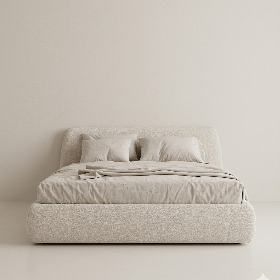 Bed-MDF Wood-Beige-Multi Size