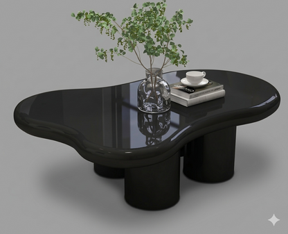 Coffe Table - Fiber Glass - Black - 120x78x45 cm