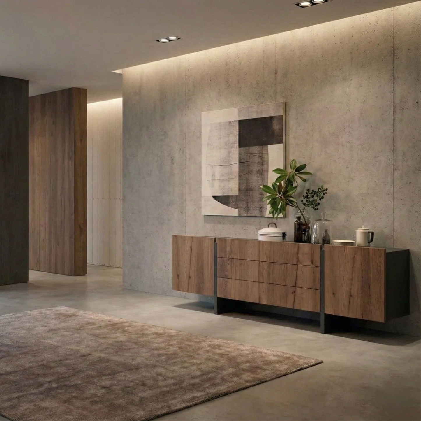 غرفة الطعام - خشب أم دي أف - بني