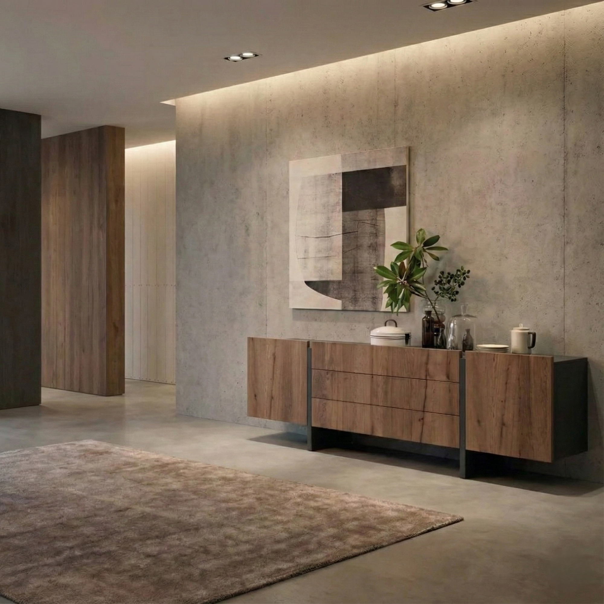 غرفة الطعام - خشب أم دي أف - بني