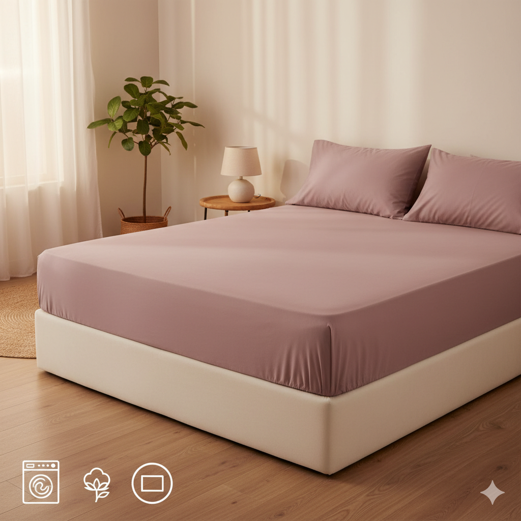 Bed Sheet - Cotton - Set 3 pieces - Solid Multi Color - 180 cm