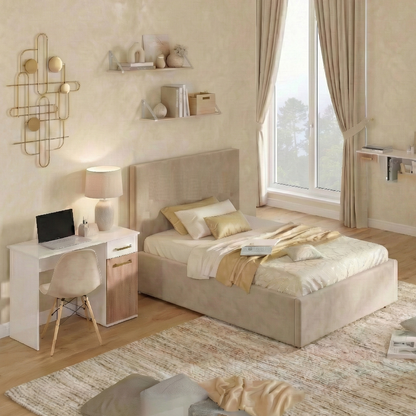 Full Bedroom - MDF Wood - White & Beige