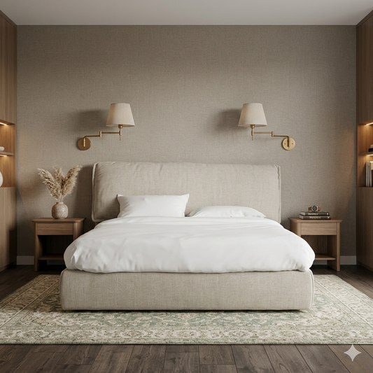 Bed - MDF Wood - Beige - Multi Size