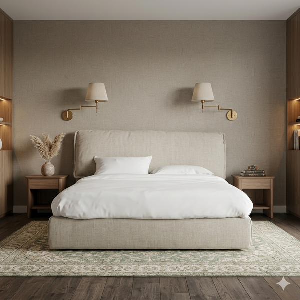 Bed - MDF Wood - Beige - Multi Size