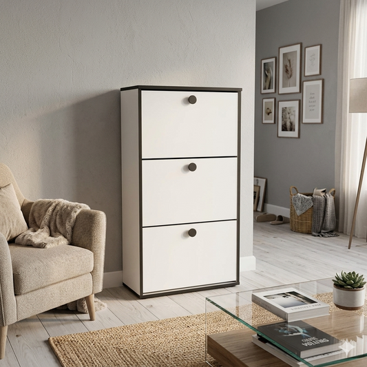 جزامه -  خشب ام دي اف - أسود وأبيض - 113x30x60 سم