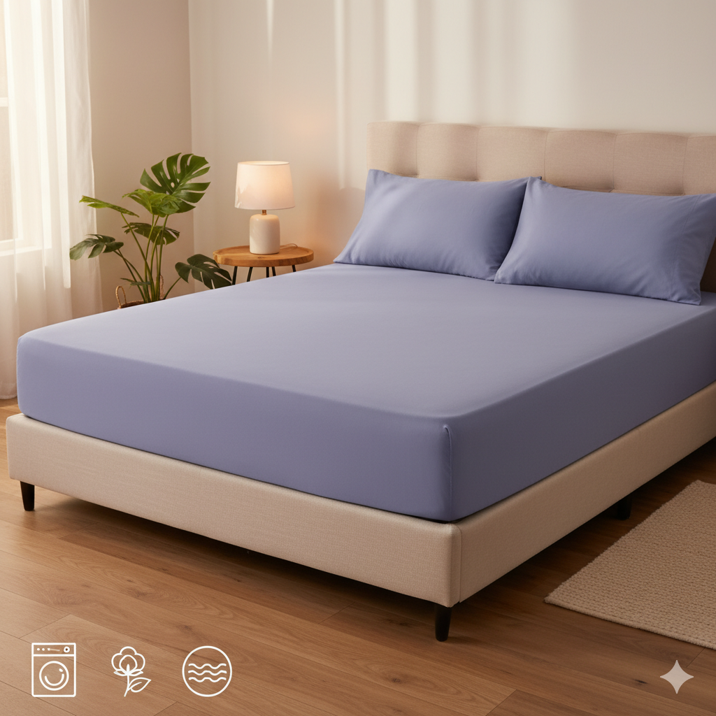 Bed Sheet - Cotton - Set 3 pieces - Solid Multi Color - 180 cm