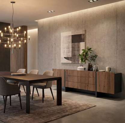 غرفة الطعام - خشب أم دي أف - بني