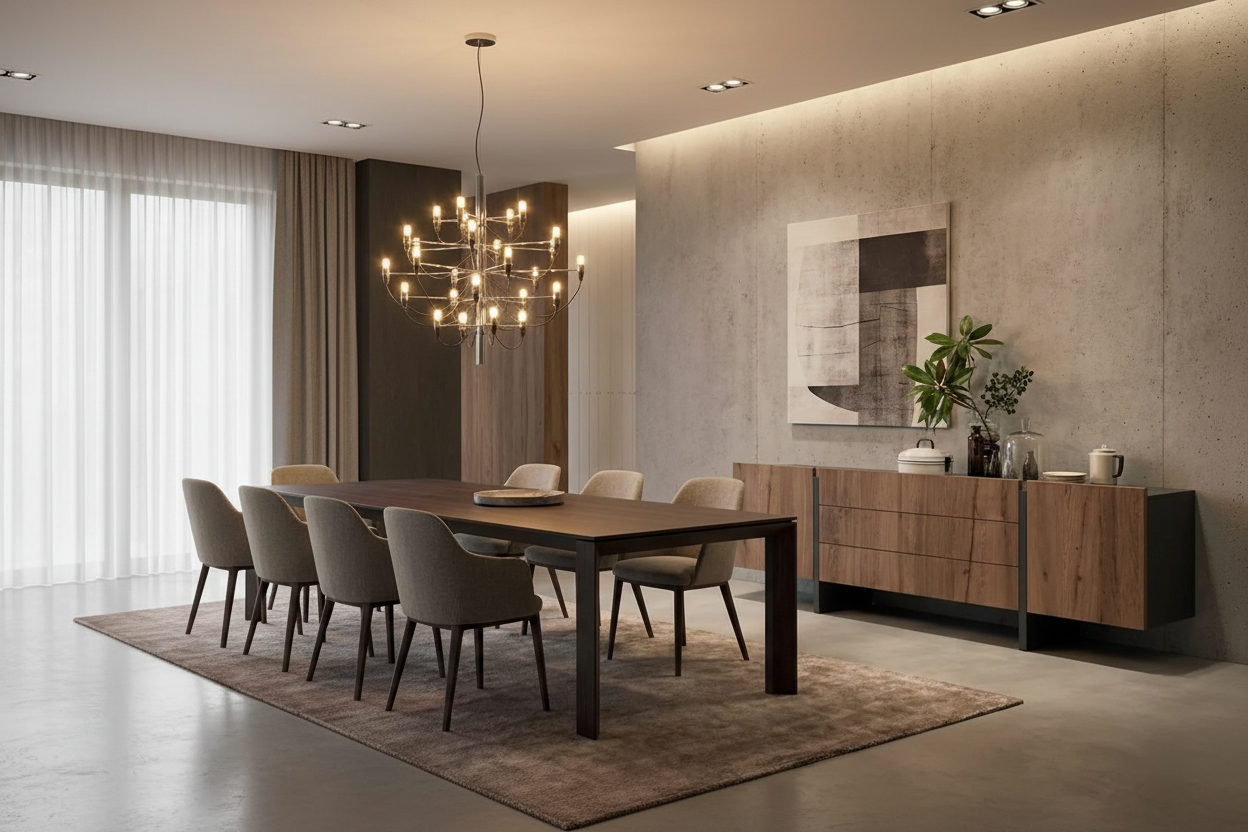 غرفة الطعام - خشب أم دي أف - بني