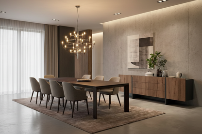 غرفة الطعام - خشب أم دي أف - بني