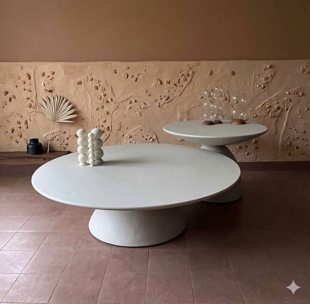 ترابيزة - فايبر جلاس- اوف وايت - متعددة المقاسات