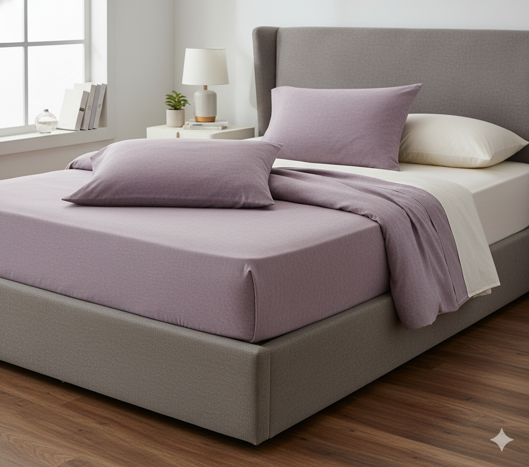 ملاية سرير مشجر - قطن - طقم 4 قطع - متعدد الألوان - 160 سم