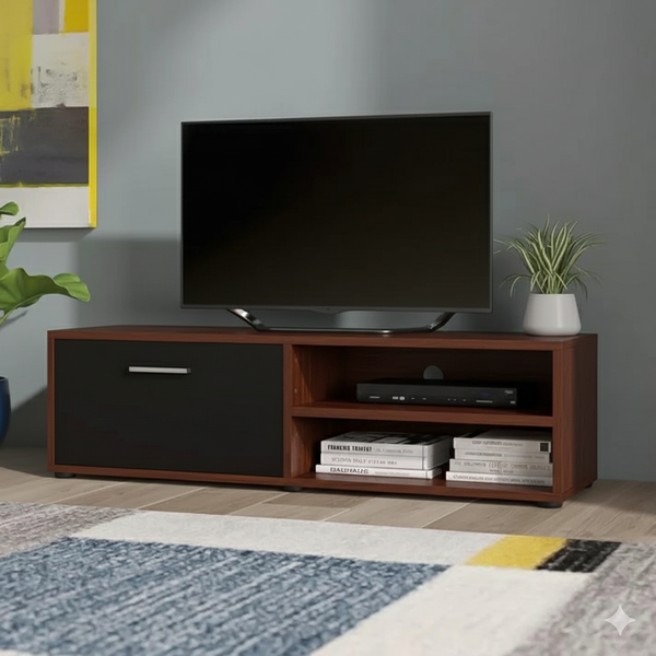 TV table - MDF - Brown & Black- 120x30cm