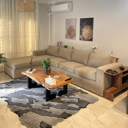 Sofa L Shape - Natural Wood - Multi Color  - 300x180x90x75 cm