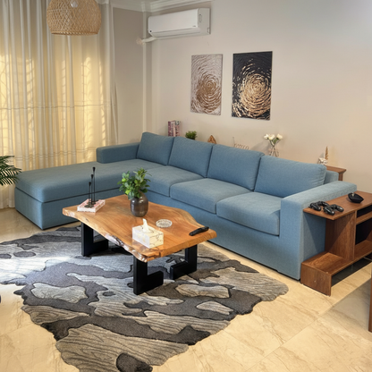 Sofa L Shape - Natural Wood - Multi Color  - 300x180x90x75 cm