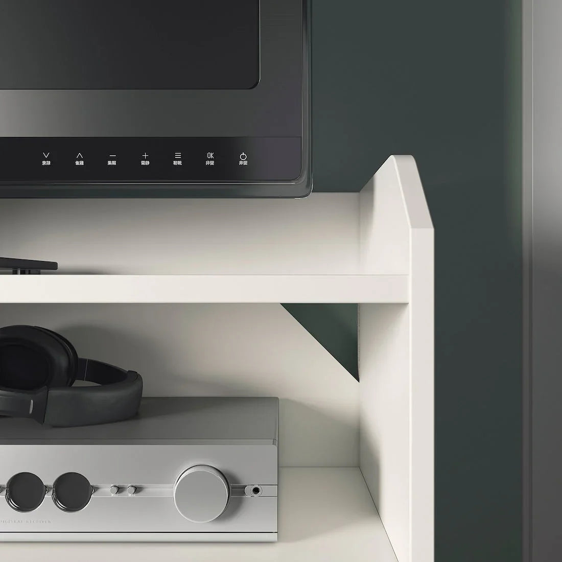 TV Unit - MDF Wood - White - 138x134x54 cm - Cataloug