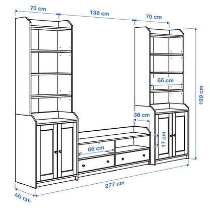 TV Table with Bookcase 277x199