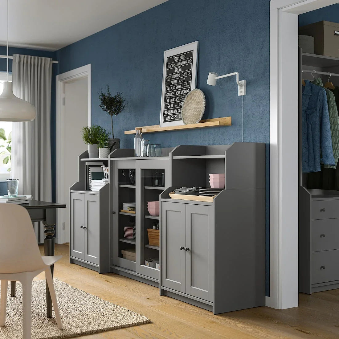 Storage Unit - MDF Wood - Grey - 244x116x46 cm - Cataloug