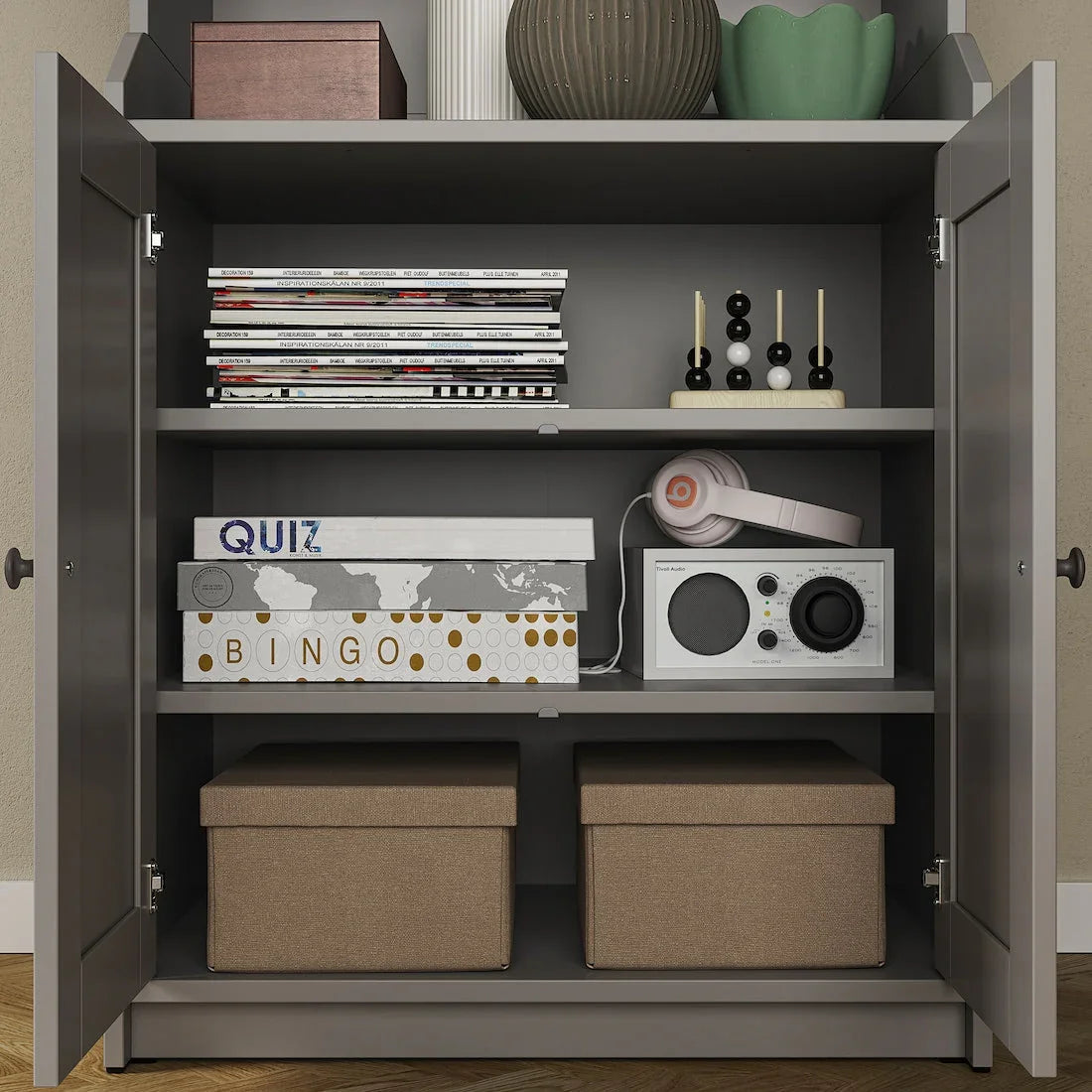 Bookcase - MDF Wood - Grey - 279x199x46 cm - Cataloug