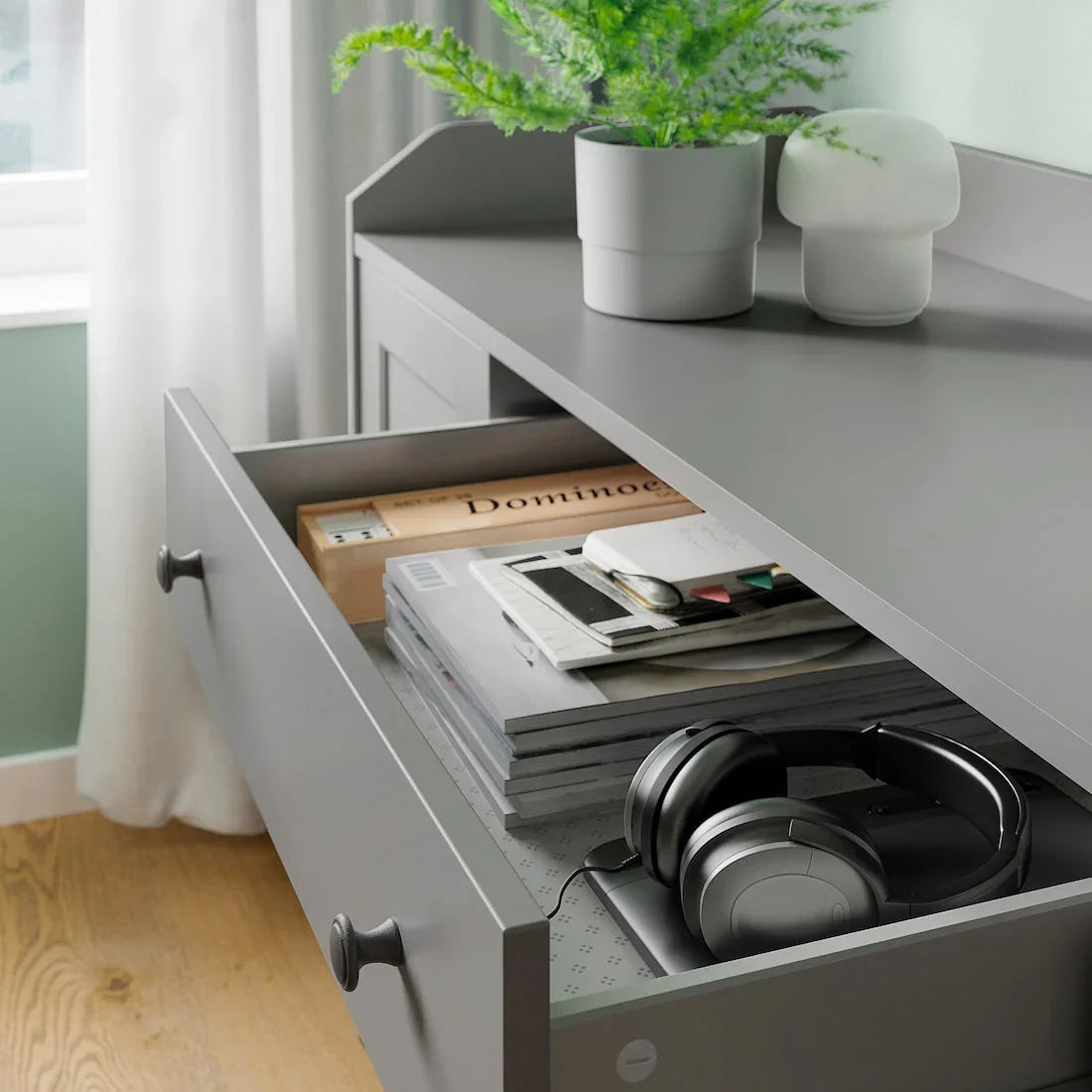 Bookcase - MDF Wood - Grey - 279x199x46 cm - Cataloug