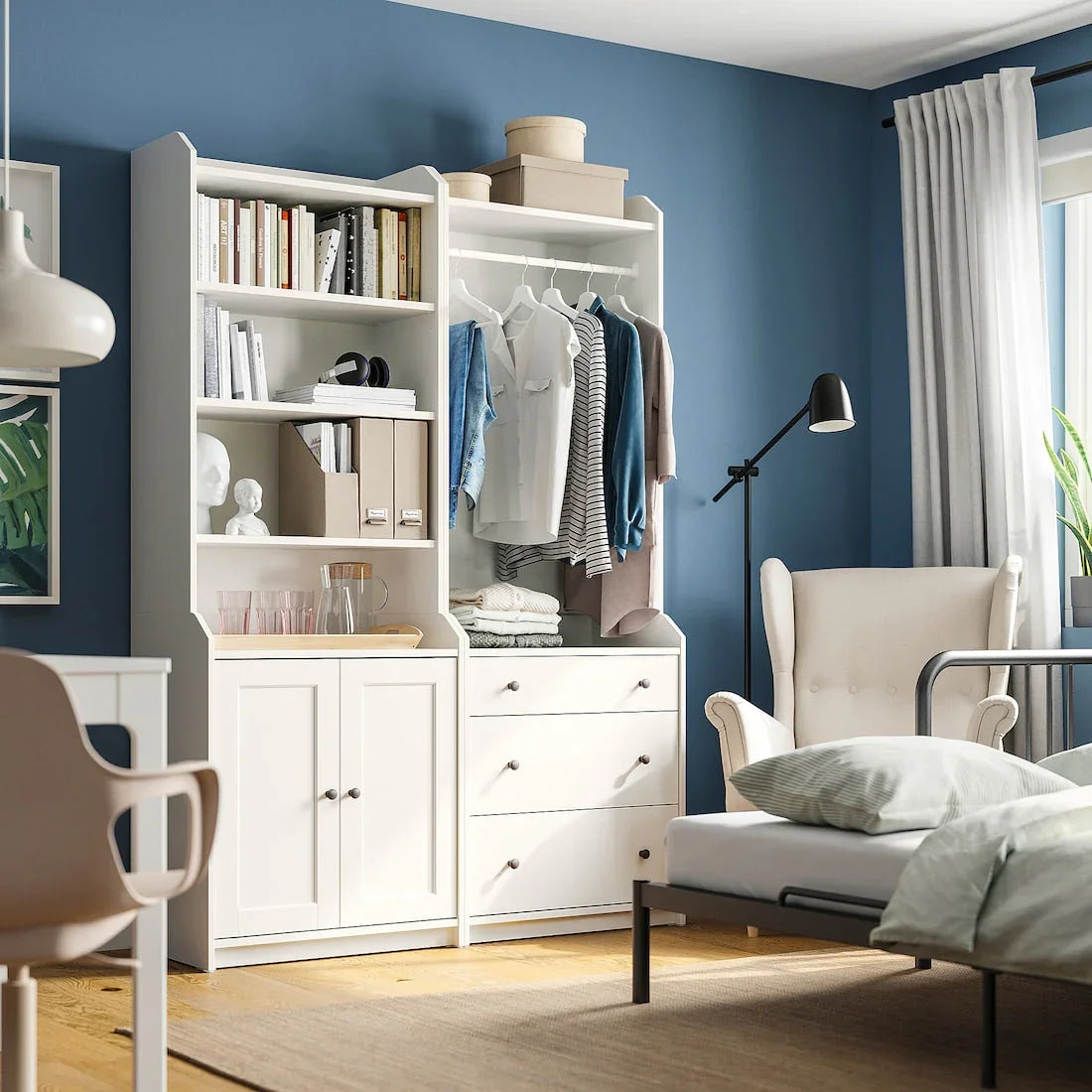 Bookcase - MDF Wood - White - 199x139x46 cm - Cataloug