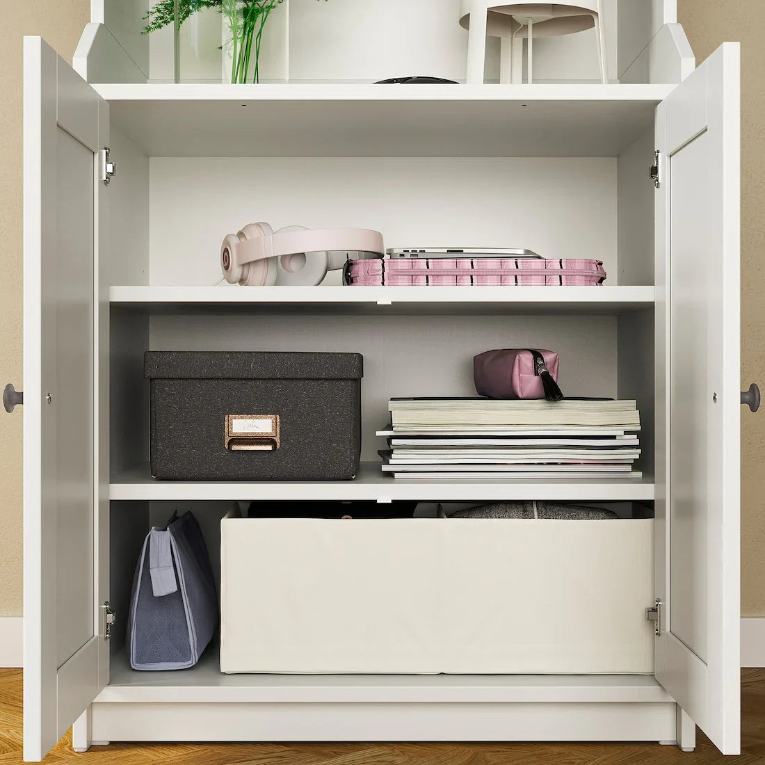 Bookcase - MDF Wood - White - 199x139x46 cm - Cataloug