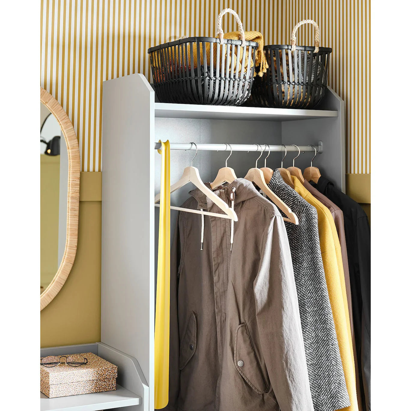 Entrance Unit - MDF Wood - Grey - 70x46x199 cm - Cataloug