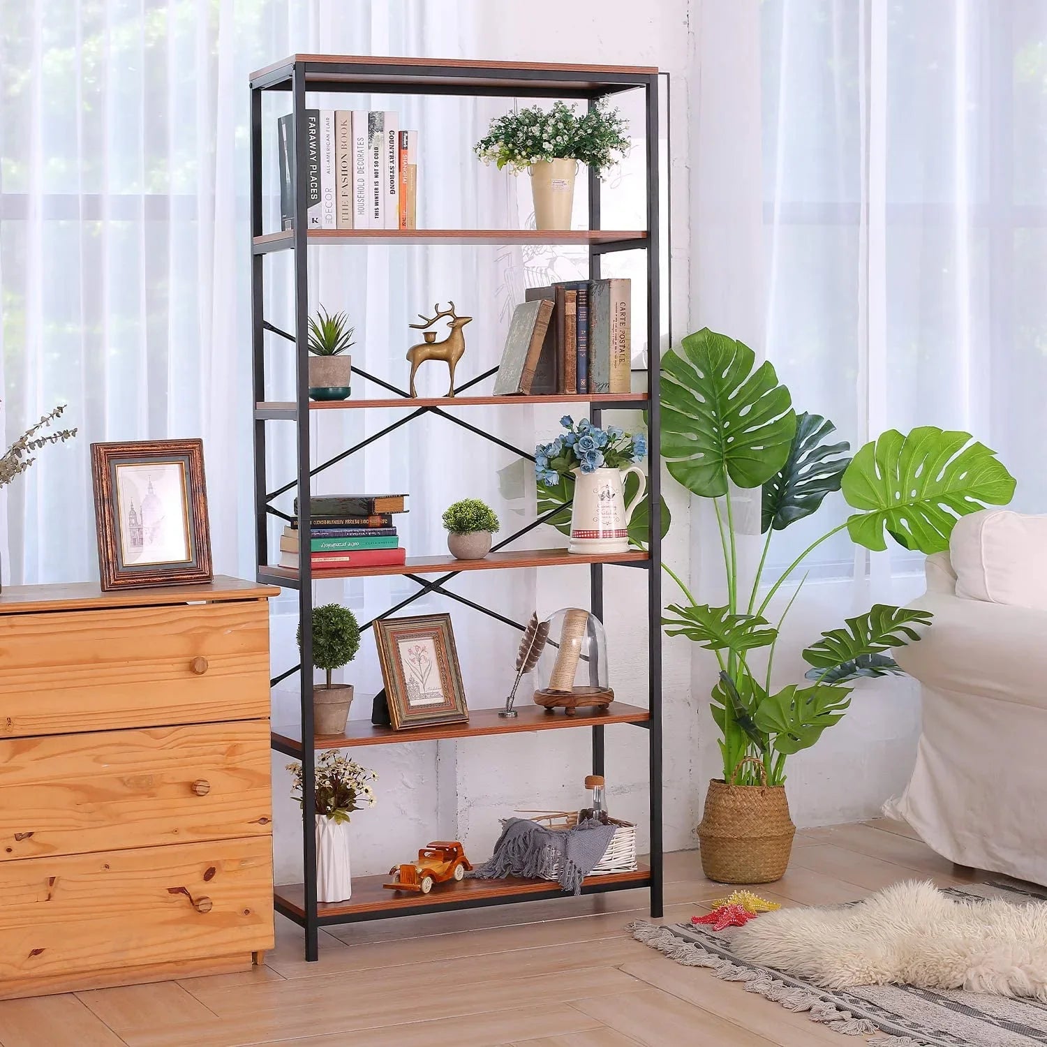 Steel - Storage - black & Brown - 180x80x30 CM - Cataloug