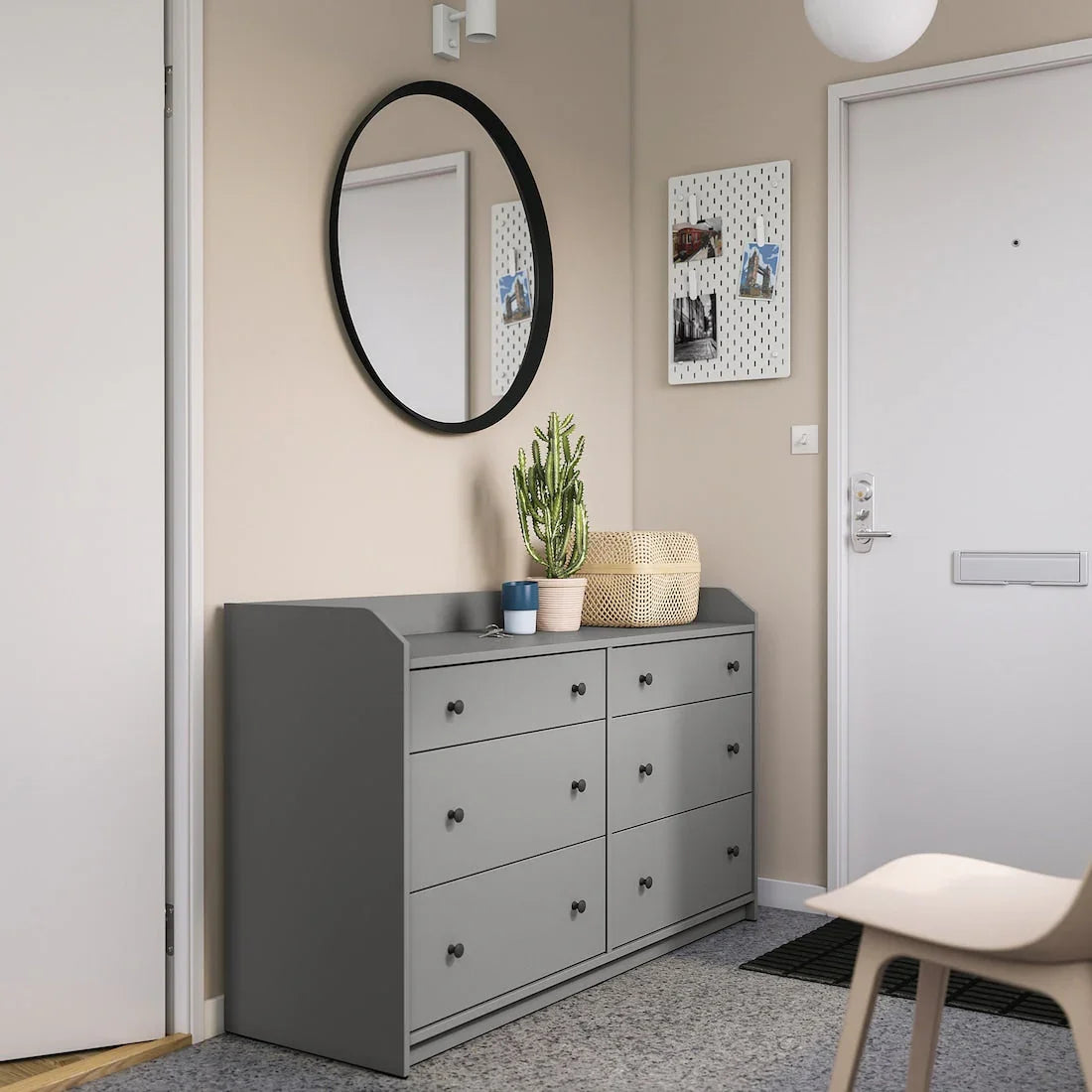 Drawer Unit - MDF Wood - Grey - 138x46x84 cm - Cataloug