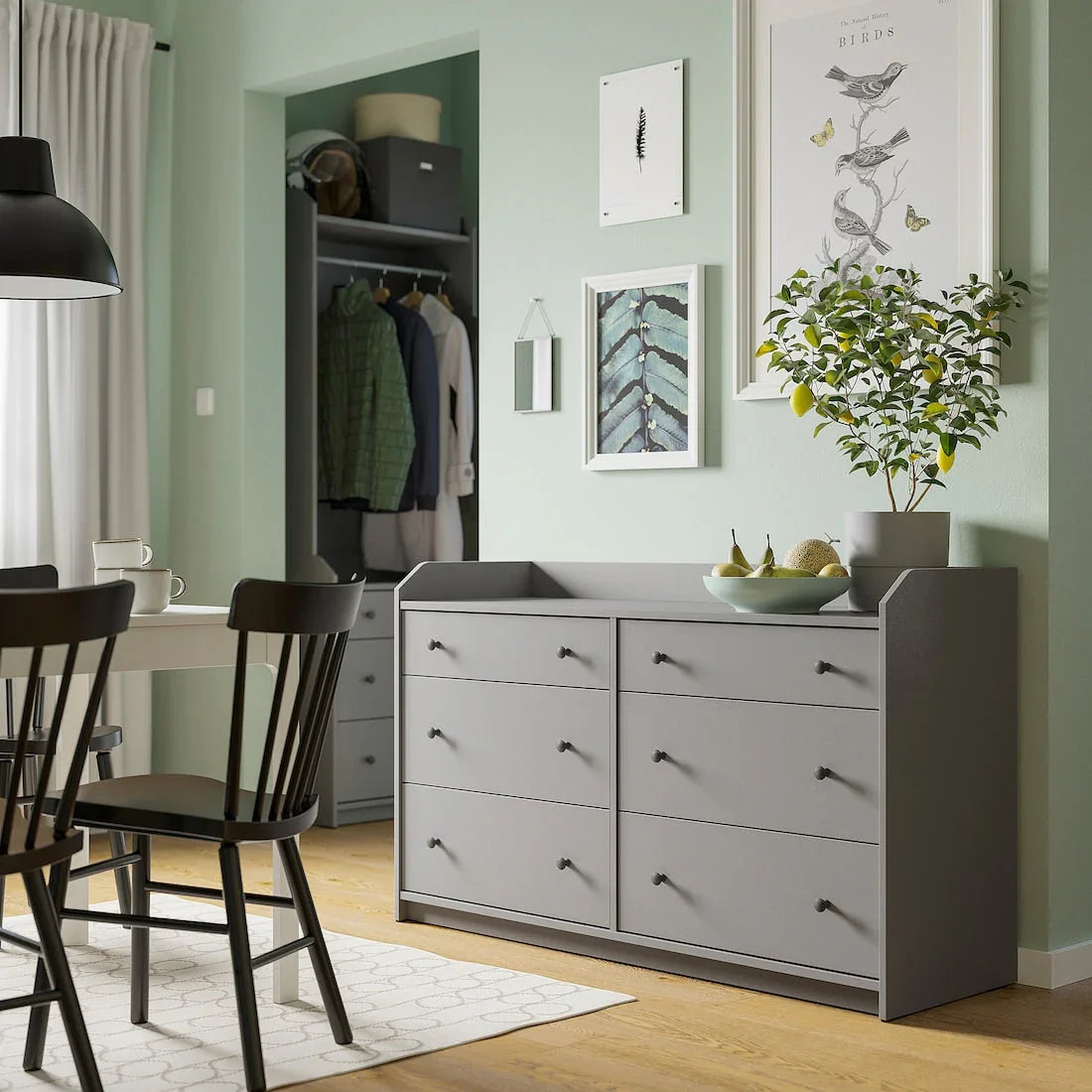 Drawer Unit - MDF Wood - Grey - 138x46x84 cm - Cataloug